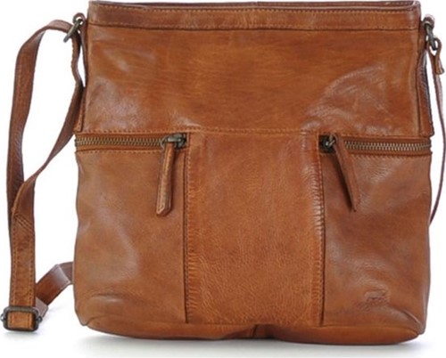 Bear Design Chessi Leren Schoudertas - Cognac