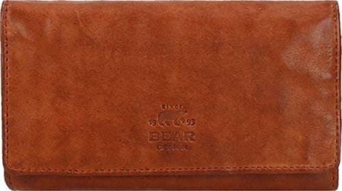 Bear Design Noor Leren Overslagportemonnee - Cognac
