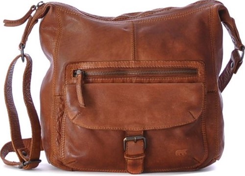 Bear Design Anna Leren Schoudertas - Cognac