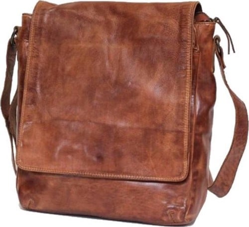 Bear Cow Lavato Dustin Unisex Schoudertas Cognac