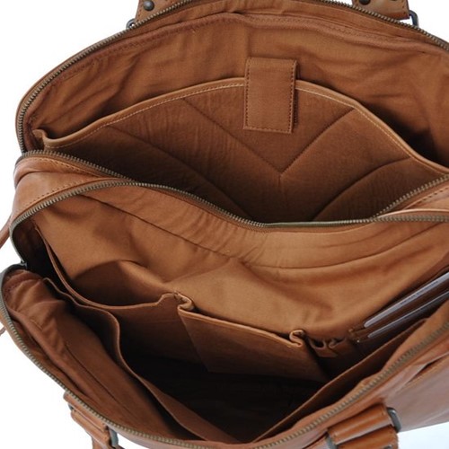 Bear Design Leandro Leren Laptoptas - 15 inch - Cognac-2