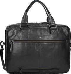 Bear Design Leandro Leren Laptoptas - 15 inch - Zwart