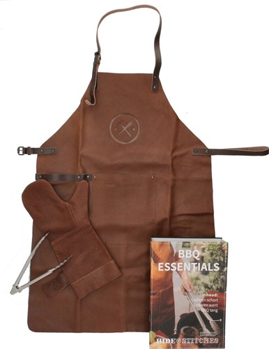 Hide & Stitches  BBQ Schort+Glove+Tang Brown