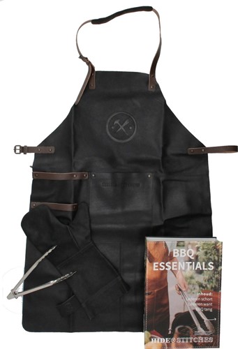Hide & Stitches  BBQ Schort+Glove+Tang Black