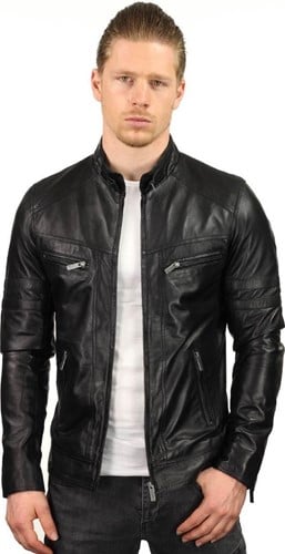 Versano  Herenjas leer Dallas rechte boord / 2 banden bovenarm Black