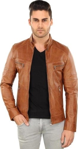Versano  Herenjas leer Dallas rechte boord / 2 banden bovenarm Cognac
