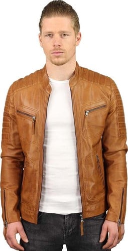Versano  Herenjas leer Newark padding schouder Cognac
