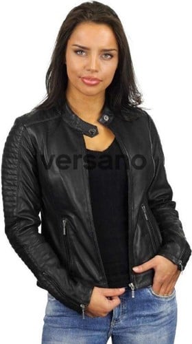 Versano  Dames jas leer Atlanta bikerjack Black