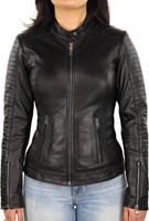 Versano  Dames jas leer Atlanta bikerjack Black-2