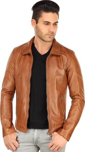 Versano  Herenjas leer Austin classic met onderrug-stuk Cognac