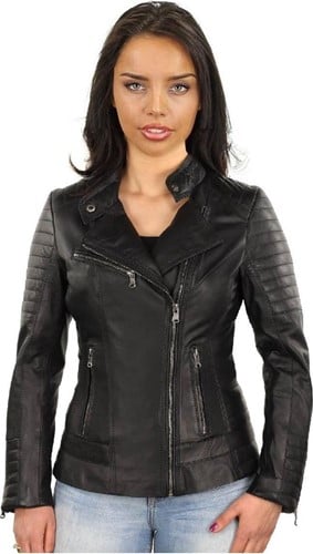 Versano New Phoenix Leren Dames Bikerjack Dames Jas S - Zwart
