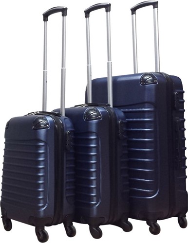 Castillo Quadrant 3 delige ABS Kofferset - 2 x handbagage koffer / 1 x grote koffer - Donkerblauw