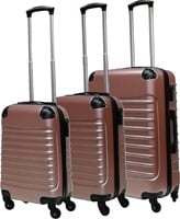 Castillo Quadrant 3 delige ABS Kofferset - 2 x handbagage koffer / 1 x grote koffer - Rosé Gold