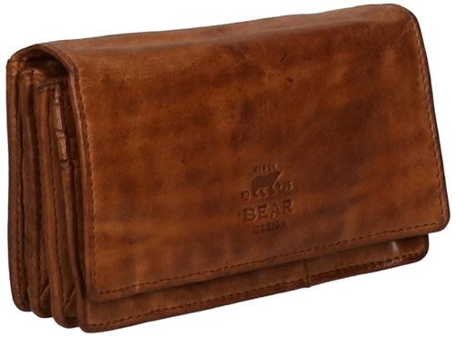 Bear Design Emma Leren Overslagportemonnee - Cognac-2
