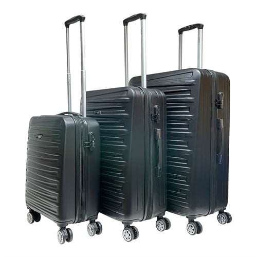Benzi Leon ABS Kofferset Expandable 3-delig - Zwart