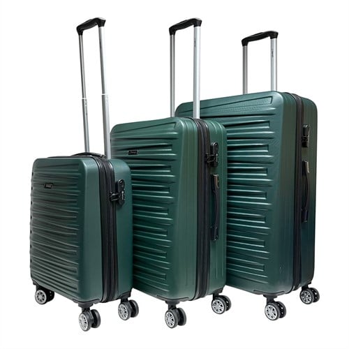 Benzi Leon ABS Kofferset Expandable 3-delig - Donkergroen