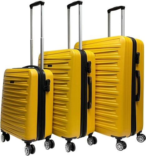 Benzi Leon ABS Kofferset Expandable 3-delig - Geel