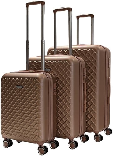 Benzi Coria ABS Kofferset 3 delig - Expandable - Rosé Goud