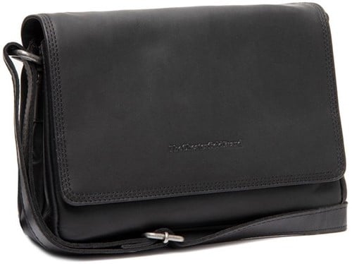 Chesterfield Forano Washed Waxed Pull Up Schoudertas - Zwart