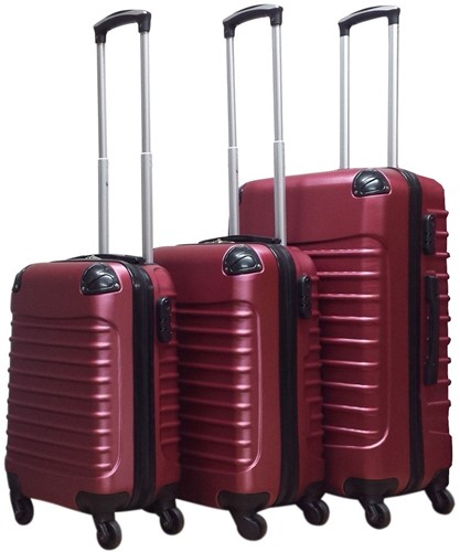 Castillo Quadrant 3 delige ABS Kofferset - 2 x handbagage koffer / 1 x grote koffer - Bordeaux