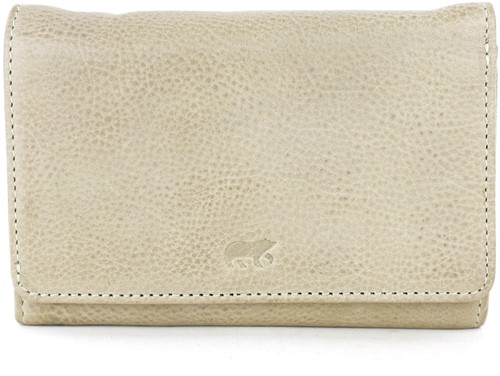 Bear Design Flappie Leren Overslagportemonnee - Zilver Nerts