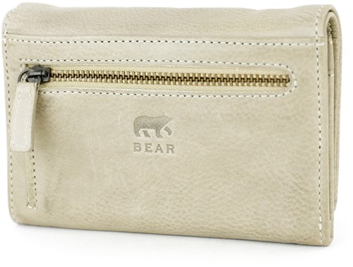Bear Design Flappie Leren Overslagportemonnee - Zilver Nerts-2