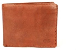 Bear Design Cow Lavato Leren Billfold - Cognac