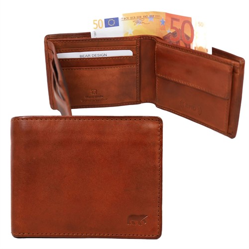 Bear Design Wesley Billfold - Cognac