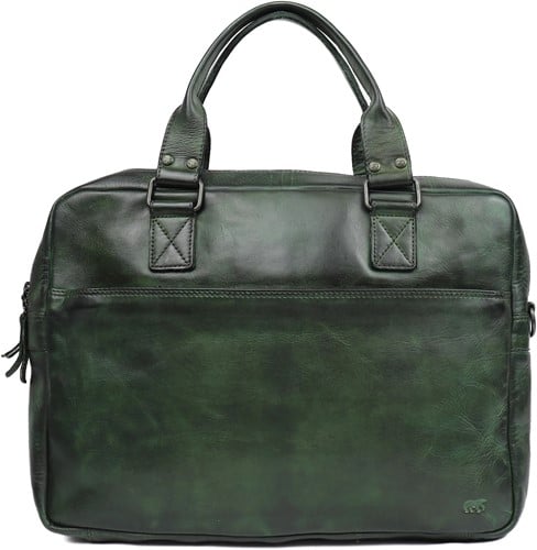 Bear Design Leandro Leren Laptoptas - 15 inch - Groen