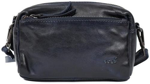 Bear Design Tamara Mini Leren Schoudertas / Crossbodytas - Blauw