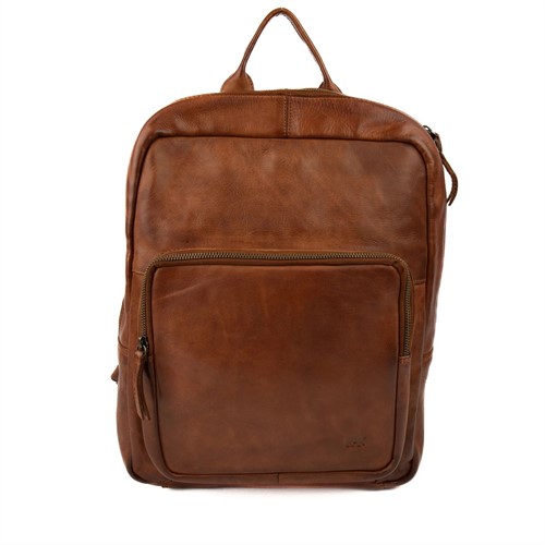Bear Design Luca Leren Laptoprugzak - 15,6 inch - Cognac