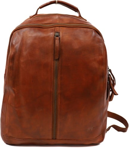 Bear Design Kae Leren Laptoprugzak - 15,6 inch - Cognac