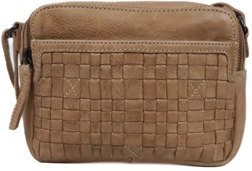 Bear Design Irem Woven Leren Schoudertas / Crossbodytas - Baltic Beige
