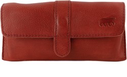 Bear Design Weta Leren Brillenkoker - Rood