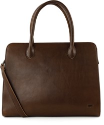 Bear Design Hannah Leren Handtas - Laptoptas - 14 inch - Bruin