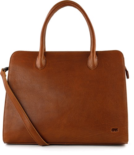 Bear Design Hannah Leren Handtas - Laptoptas - 14 inch - Cognac
