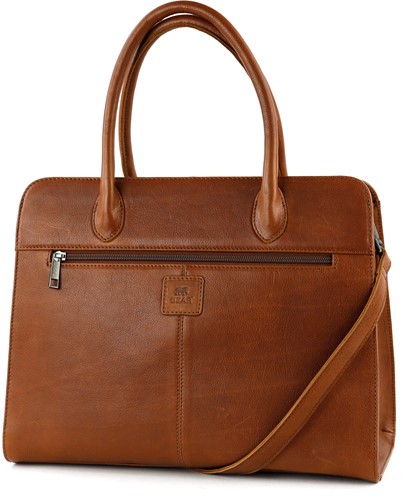 Bear Design Hannah Leren Handtas - Laptoptas - 14 inch - Cognac-3
