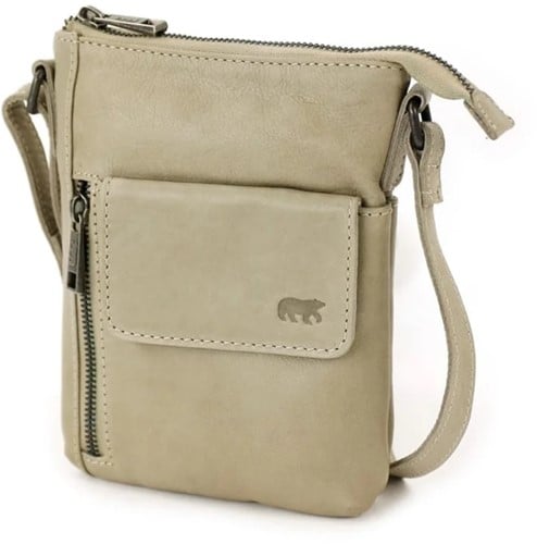 Bear Design Davide Leren Schoudertasje - Ice Grey