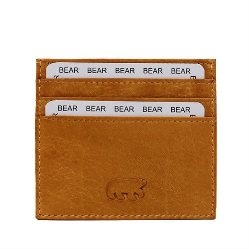 Bear Design Maikel Leren Pasjeshouder / Creditcardhouder - Okergeel