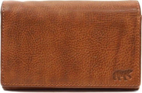 Bear Design Sweety Leren Overslagportemonnee - Cognac
