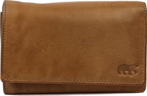 Bear Design Sweety Leren Overslagportemonnee - Taupe