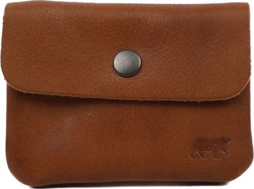Bear Design Pietje Leren Portemonneetje - Cognac