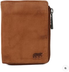 Bear Design Gungun Leren Portemonnee - Cognac