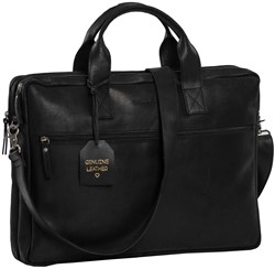 Daniel Ray Armidale Leren Laptoptas 16,4 inch - Zwart