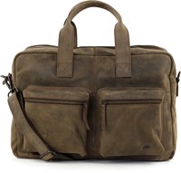 Bear Design HD Leren Lou Laptoptas 15,6 inch - Bruin