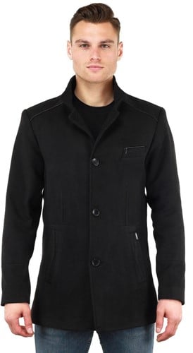 Versano John Heren Korte Mantel Manteljas Winterjas S - Zwart