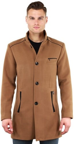 Versano Johnson Heren Halflange Mantel Manteljas Winterjas XL - Camel