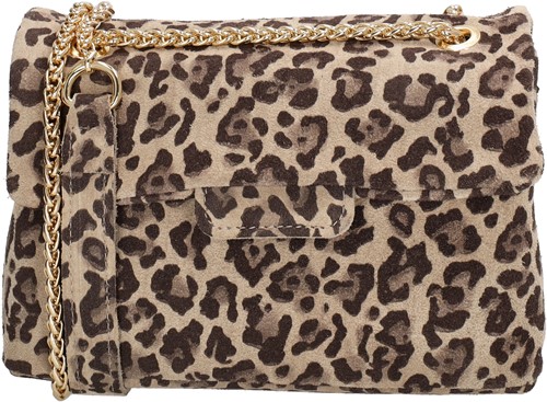 Charm London Anna Leren Schoudertas - Luipaard