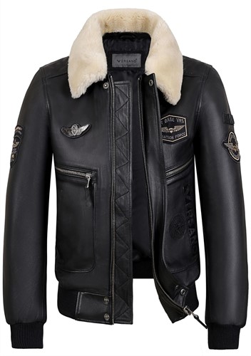 Versano Maverick Leren Heren Jas / Pilotenjack XL - Zwart
