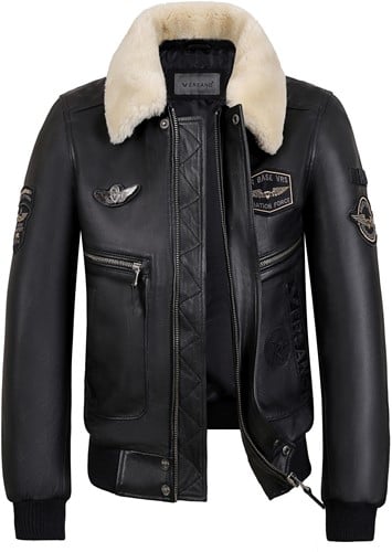 Versano Maverick Leren Heren Jas / Pilotenjack S - Zwart